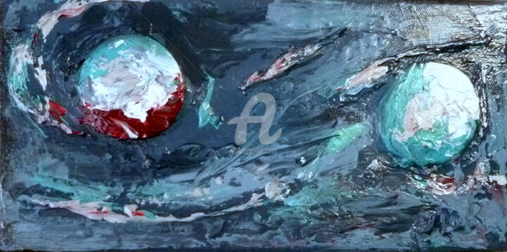 Painting titled "SPHÈRE LUNAIRE" by Nathalie Morin, Original Artwork, Acrylic