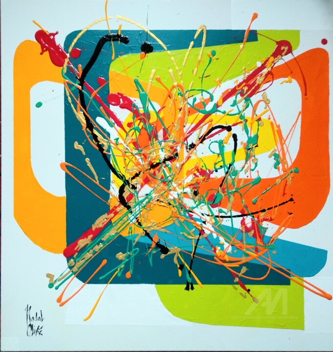 Peinture intitulée "SWEET 70'S" par Nathalie Nadal-Olivié, Œuvre d'art originale, Acrylique