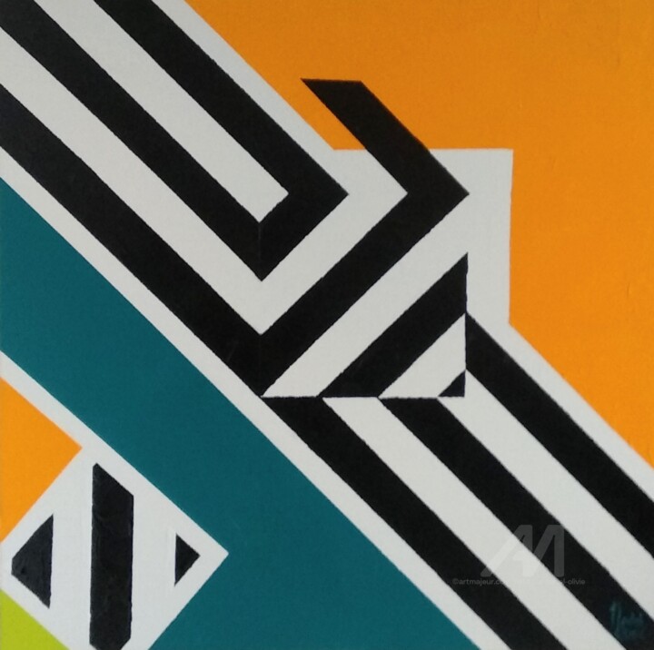 Peinture intitulée "STRIPES" par Nathalie Nadal-Olivié, Œuvre d'art originale, Acrylique