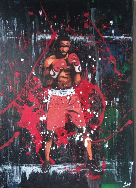 Painting titled "Fight" by Nathalie Pellissier, Original Artwork, Acrylic