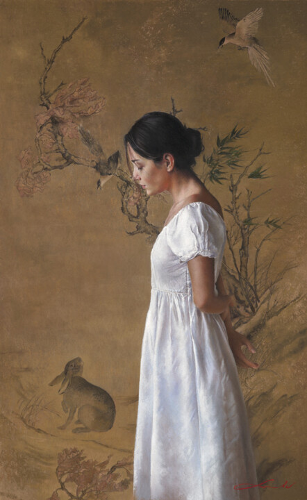 Malerei mit dem Titel "Si tu veux que ma j…" von Nathalie Picoulet, Original-Kunstwerk, Pastell Auf Karton montiert