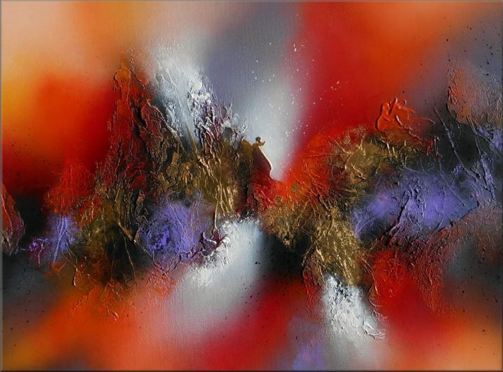 Painting titled "Tableau abstrait co…" by Nathalie Robert, Original Artwork, Acrylic