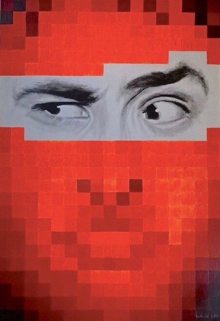 "Portrait pixels 3" başlıklı Tablo Nathalie Si Pié tarafından, Orijinal sanat, Akrilik