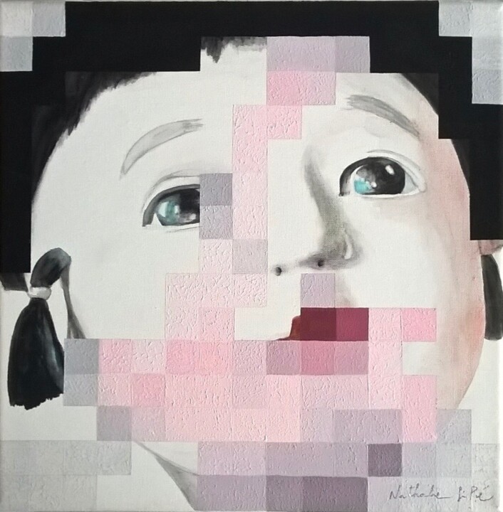 Pittura intitolato "1 - Face B..." da Nathalie Si Pié, Opera d'arte originale, Acrilico