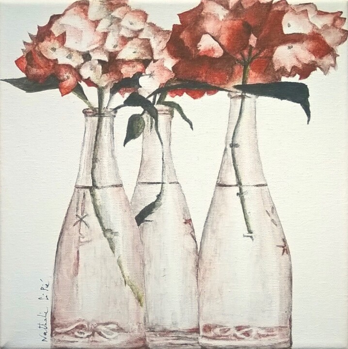 Painting titled "Trois petites boute…" by Nathalie Si Pié, Original Artwork, Acrylic