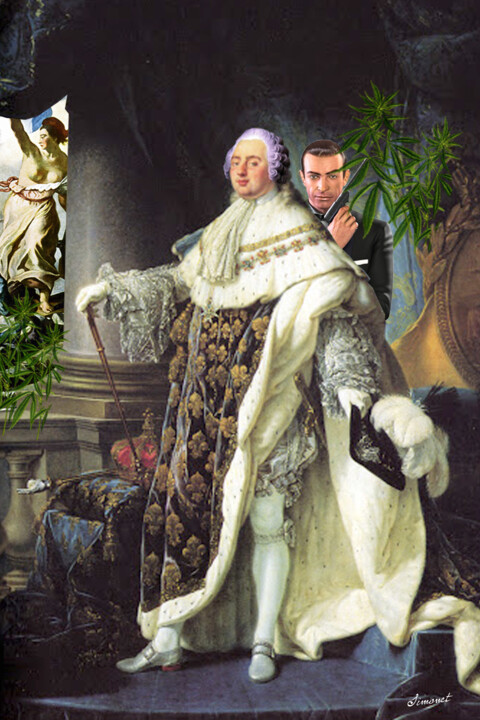 Digital Arts titled "Louis XVI et James…" by Nathalie Simonet, Original Artwork, Photo Montage
