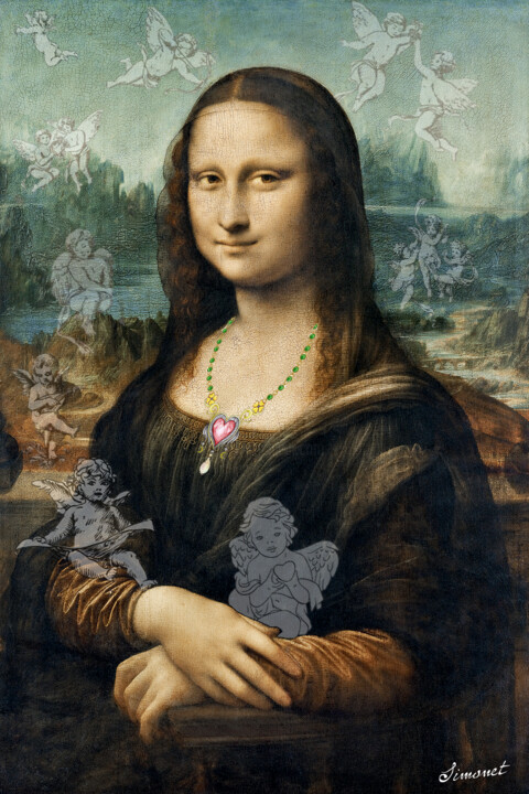 Digital Arts titled "Mona Lisa est aux A…" by Nathalie Simonet, Original Artwork, Photo Montage