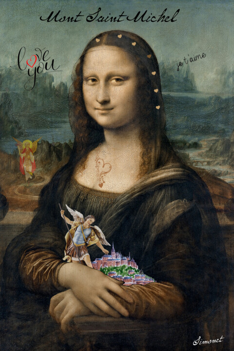 Digital Arts titled "Mona Lisa en déplac…" by Nathalie Simonet, Original Artwork, Photo Montage
