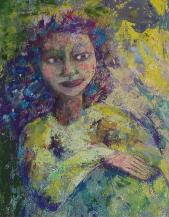 Painting titled "Mélusine" by Nathalie Straseele, Original Artwork, Acrylic