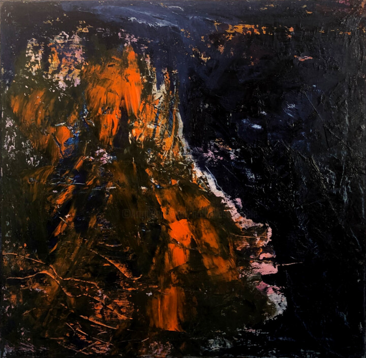 제목이 "Lignée"인 미술작품 Nathalie Straseele로, 원작, 기름 나무 들것 프레임에 장착됨
