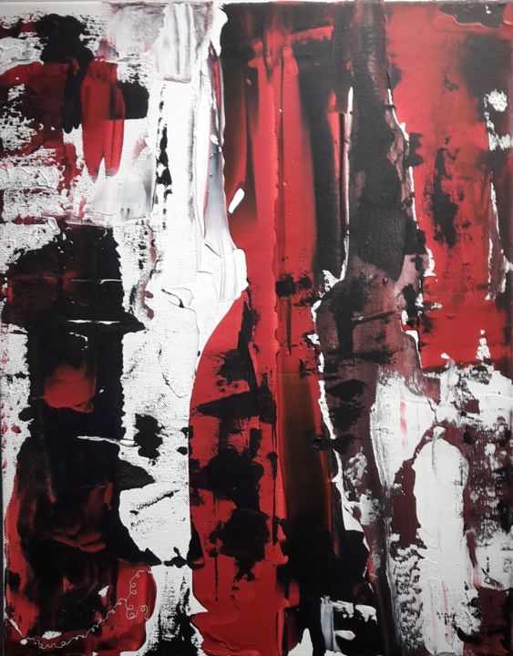 Peinture intitulée "Red forest" par Nathalie Temporal, Œuvre d'art originale