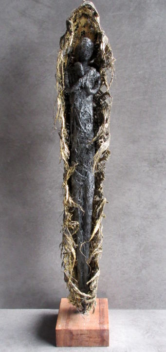 Sculpture intitulée "Dernière mue" par Nathalie Villate-Lafontaine, Œuvre d'art originale, Plâtre