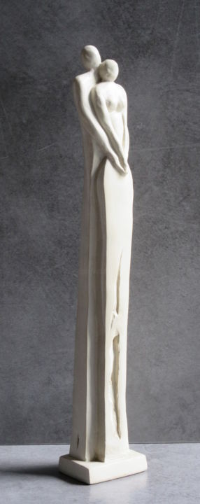 Sculpture titled "Deux" by Nathalie Villate-Lafontaine, Original Artwork, Clay
