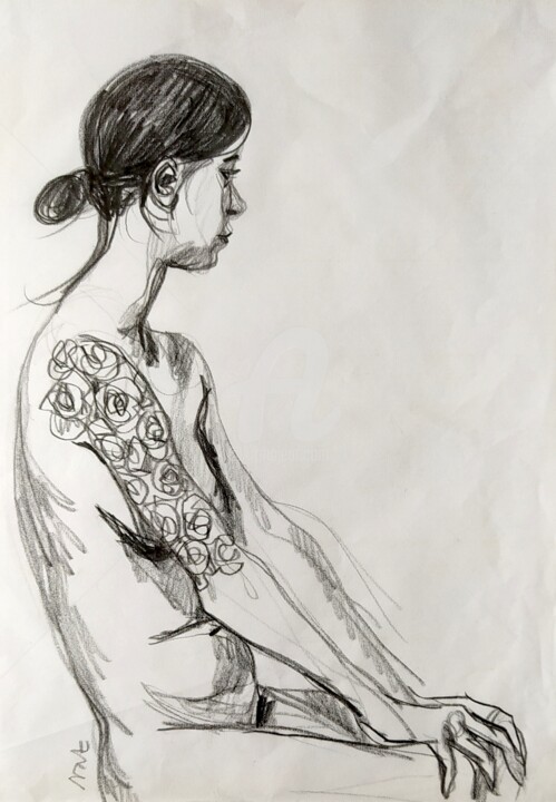 Drawing titled "Josephine.jpg" by Nathalie Blanzat, Original Artwork, Pencil