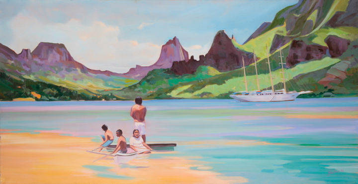Peinture intitulée "Journée En baie de…" par Nataly Jolibois, Œuvre d'art originale, Huile