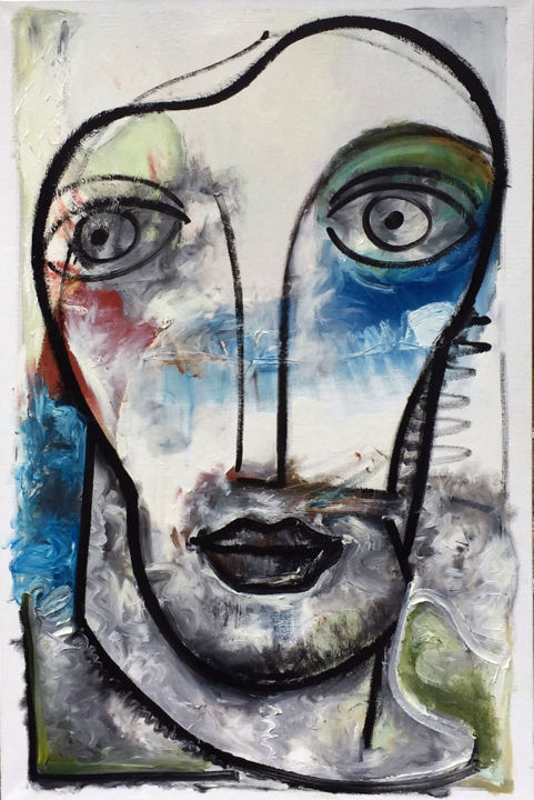 Картина под названием "OCÉAN" - Nathalie Mary, Подлинное произведение искусства, Масло Установлен на Деревянная рама для нос…