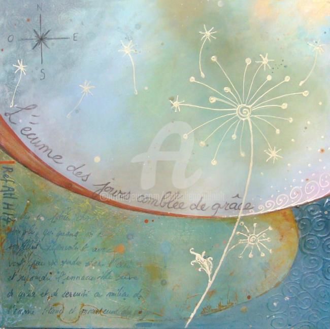 Painting titled "comblée de Grace I" by Nathalie Pouillault Boyaval, Original Artwork