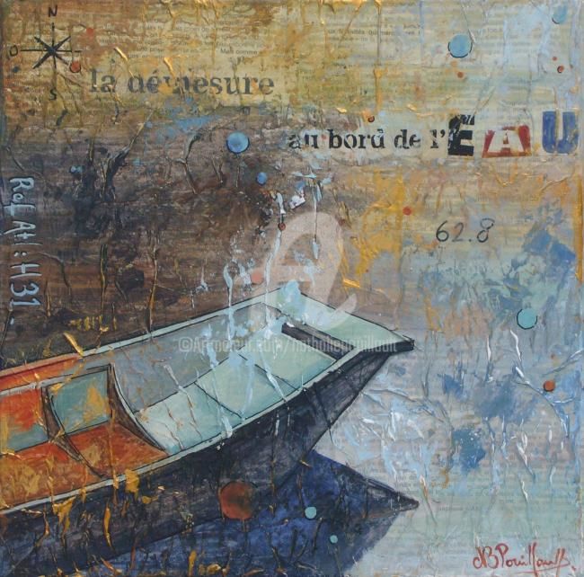 Pintura titulada "au bord de l'eau" por Nathalie Pouillault Boyaval, Obra de arte original