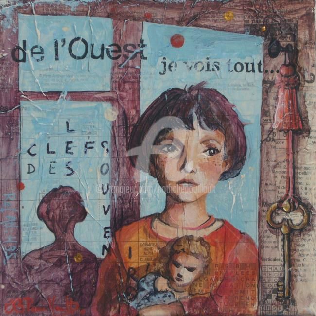 Peinture intitulée "de l'ouest" par Nathalie Pouillault Boyaval, Œuvre d'art originale, Huile