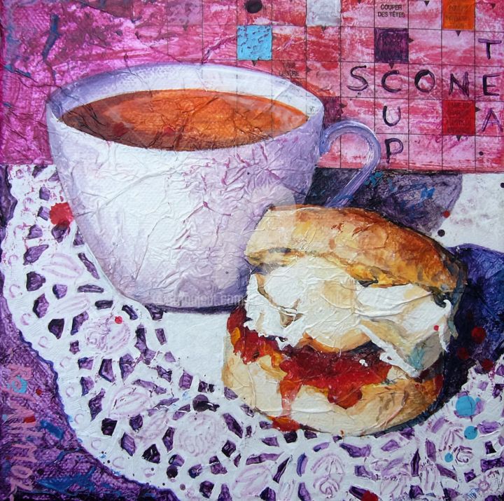Painting titled "Scone" by Nathalie Pouillault Boyaval, Original Artwork, Acrylic