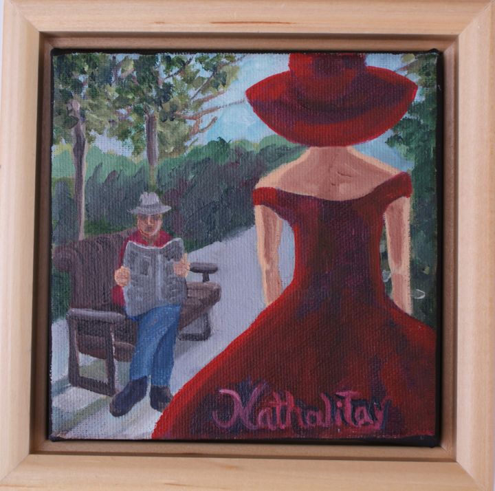 Painting titled "Rencontre" by Nathalitay, Original Artwork, Oil