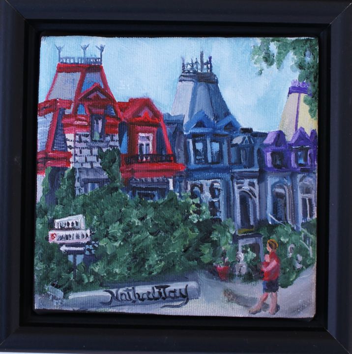 Painting titled "Au Carré St-Louis" by Nathalitay, Original Artwork, Oil