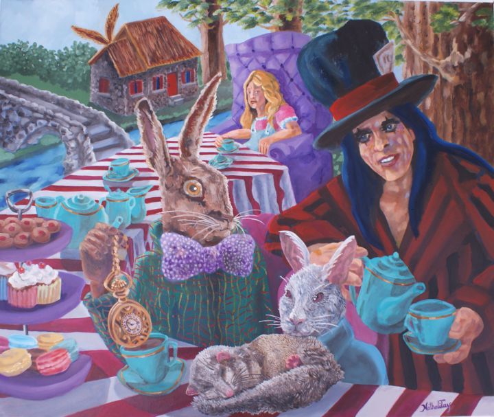 Schilderij getiteld "Alices" door Nathalitay, Origineel Kunstwerk, Olie