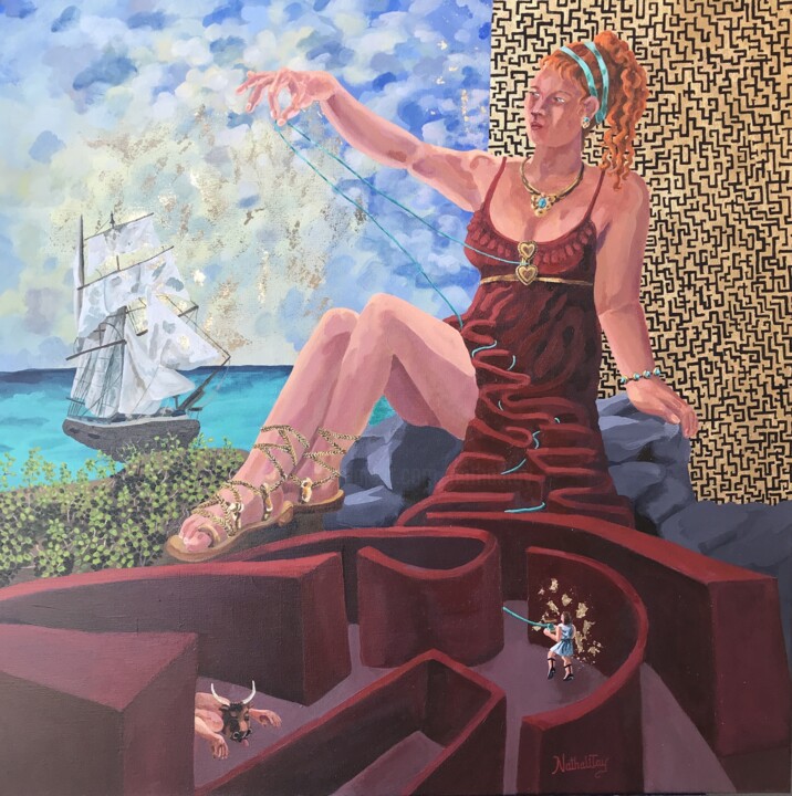 Peinture intitulée "Ariane, l'Éternelle…" par Nathalitay, Œuvre d'art originale, Acrylique