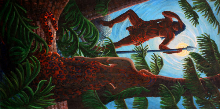 Peinture intitulée "Le prédateur" par Nathalitay, Œuvre d'art originale, Autre