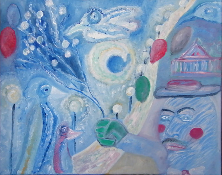 Painting titled "Une belle avenue." by Nathan Fiévet, Original Art, Oil