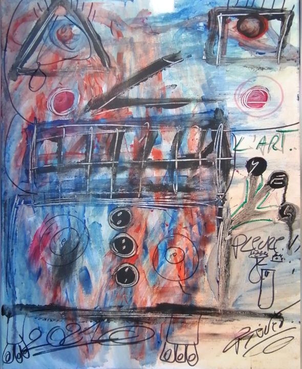 Painting titled "L'art pleure." by Nathan Fiévet, Original Art, Acrylic