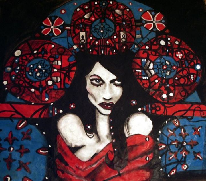 Painting titled "The Eyes of Mary Ma…" by Nathaniel Milljour, Original Art,