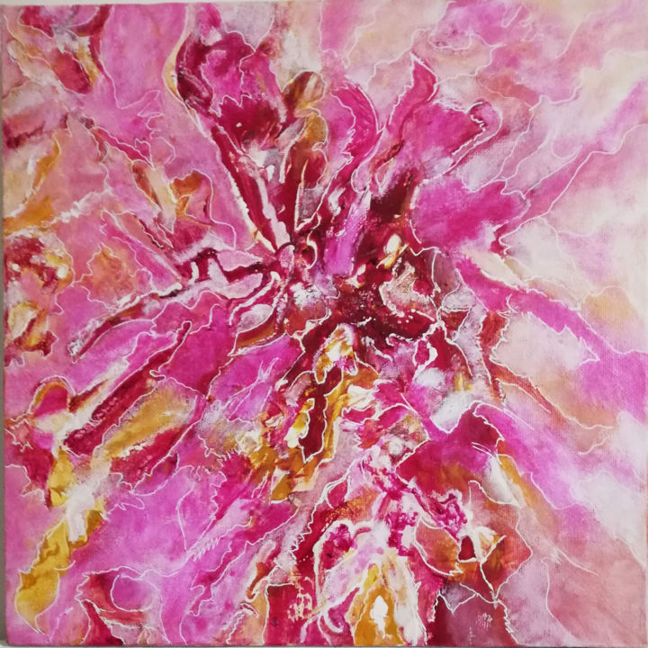 Peinture intitulée "floral" par Nath'Art, Œuvre d'art originale, Acrylique