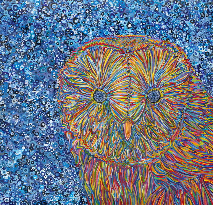 Pintura titulada "Owl" por Natitota, Obra de arte original, Acuarela