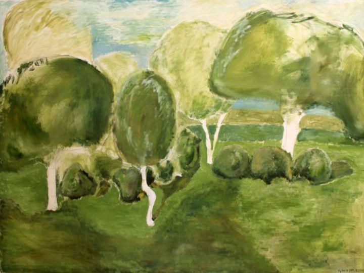 Pintura titulada "Garden" por Ričardas Vyšniauskas, Obra de arte original, Oleo