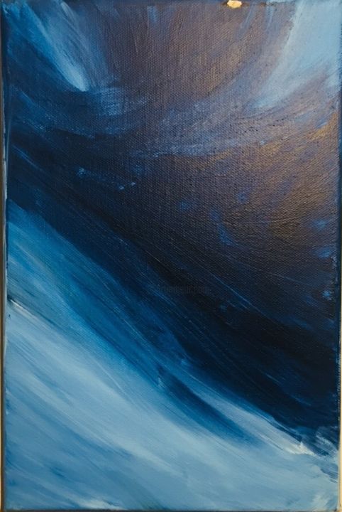 Painting titled "Blue world" by Mathis Coulomb, Original Artwork, Acrylic