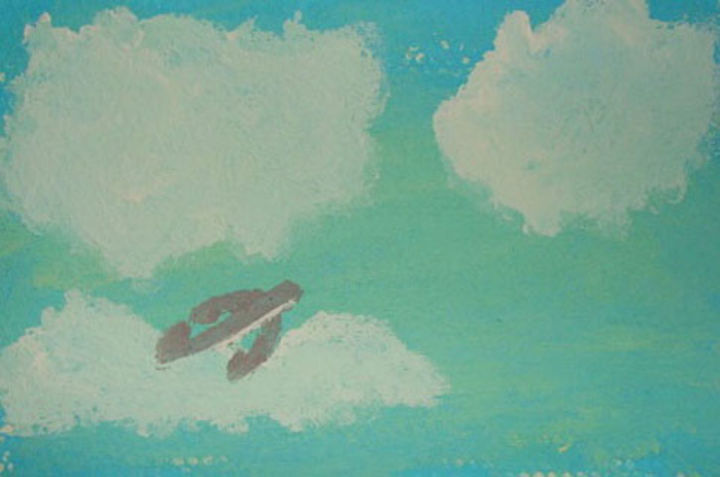 Картина под названием "我的原创水粉画：《飞越云端》" - Nature, Подлинное произведение искусства, Пастель