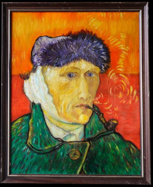 Painting titled "Van Gogh Autoportra…" by Frédéric Brizaud, Original Artwork