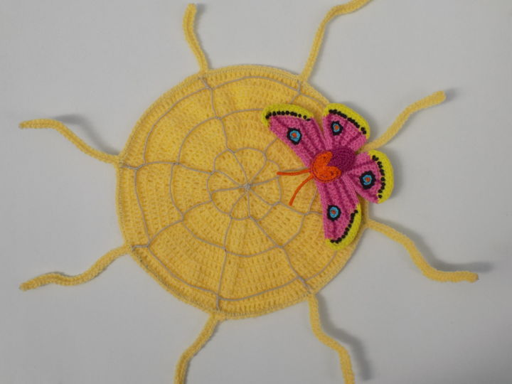 Текстильное искусство под названием "Tableau textile Toi…" - Naturofils, Подлинное произведение искусства, Нить