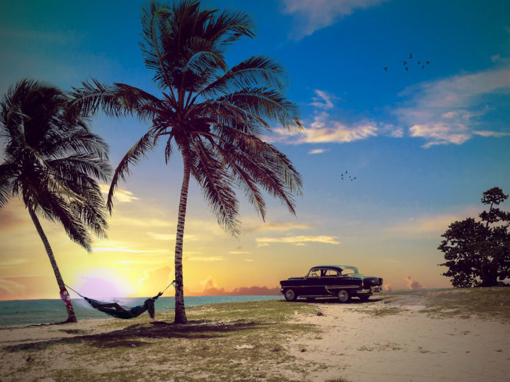 Digital Arts titled "Meu Cadillac e o pa…" by Natália Lopes, Original Art, Photo Montage