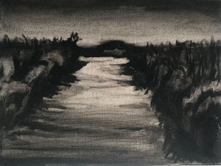Peinture intitulée "En Brière" par Nadia Girouf, Œuvre d'art originale, Huile