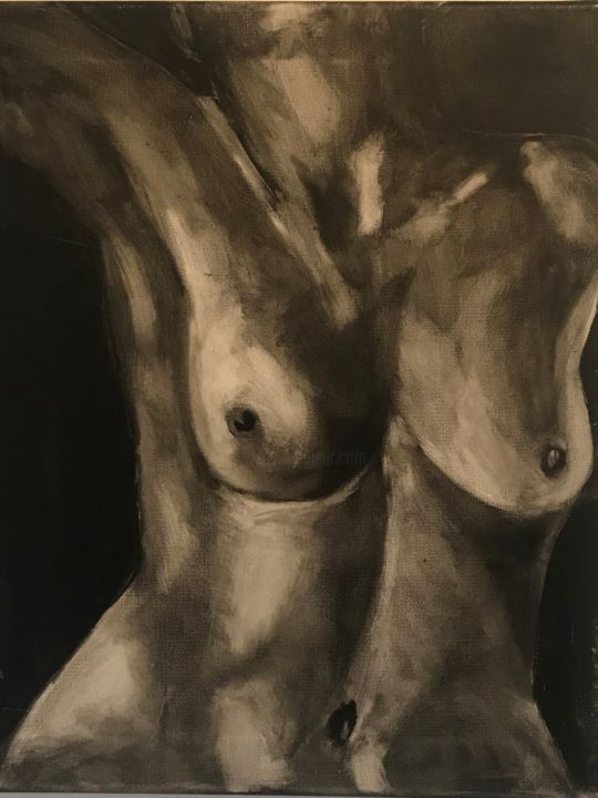 Pintura titulada "nu" por Nadia Girouf, Obra de arte original, Oleo