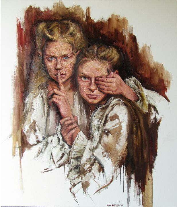 Painting titled "n'a rien vu, ne dit…" by Igor Navrotskyi, Original Art, Oil