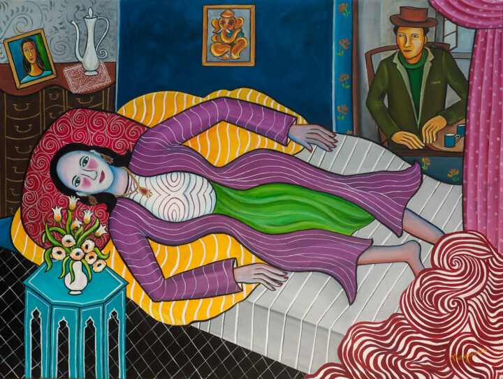 Malarstwo zatytułowany „The Onlooker” autorstwa Nayanaa Kanodia, Oryginalna praca, Olej