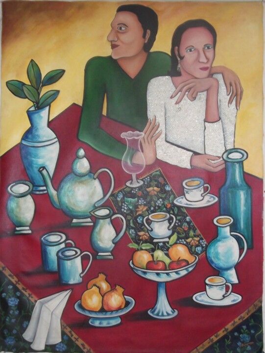 Painting titled "Partners For Life A…" by Nayanaa Kanodia, Original Artwork, Oil