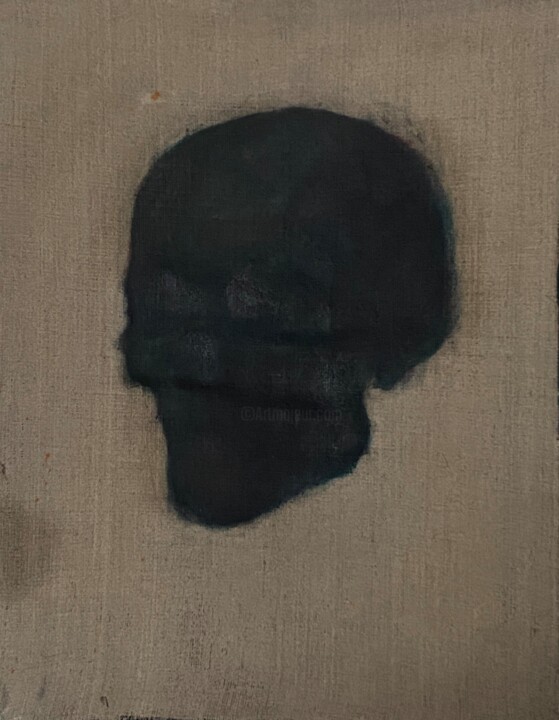 Schilderij getiteld "Skull" door Nazar Ivanyuk, Origineel Kunstwerk, Olie