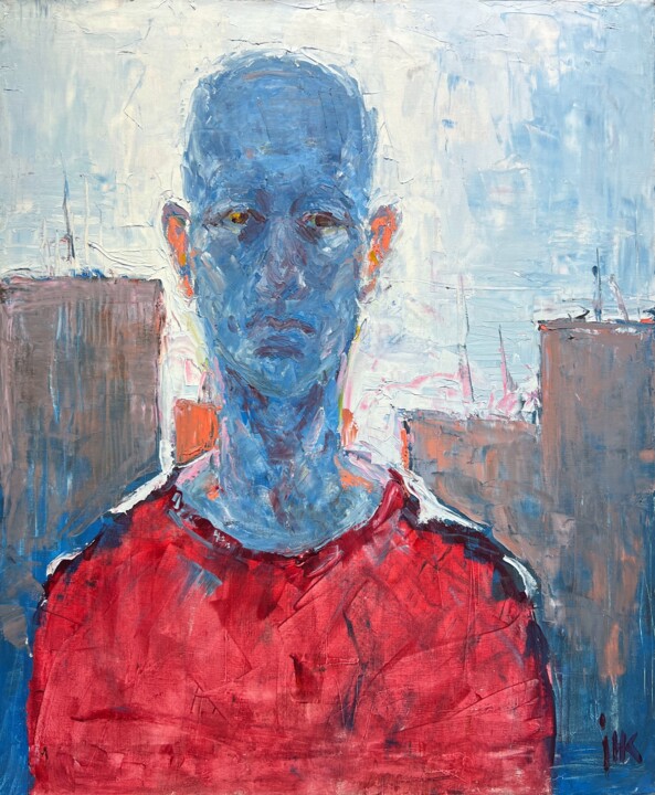 Peinture intitulée "Blue" par Nazar Ivanyuk, Œuvre d'art originale, Huile Monté sur Châssis en bois