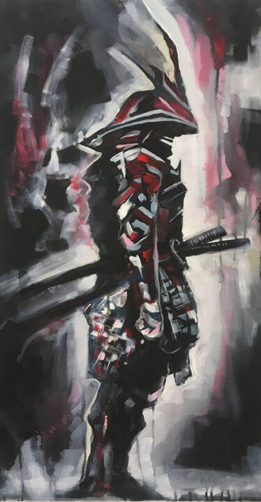 Painting titled "Samurai." by Nazar Tuvakov, Original Artwork, Acrylic
