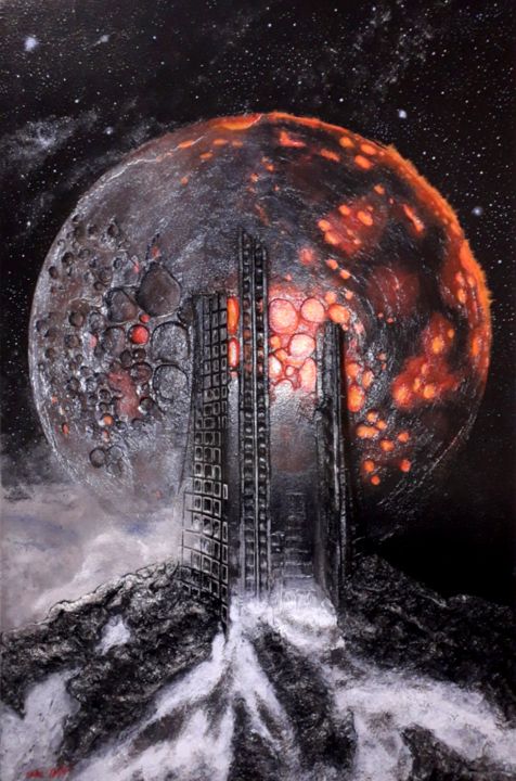 Peinture intitulée "Апокалипсис" par Dmitry Nazarenko, Œuvre d'art originale, Acrylique