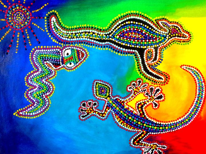 Peinture intitulée "Peinture Acrylique…" par Nazca Spirit Bijoux, Œuvre d'art originale, Acrylique